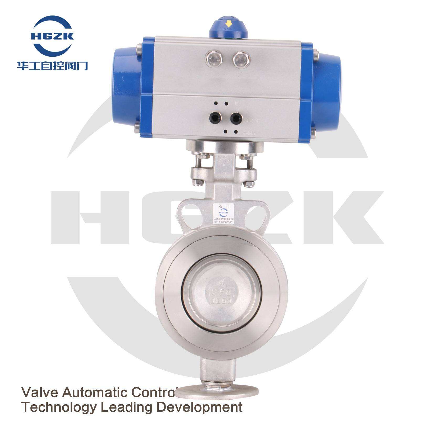 PDV-3PPH Pneumatic Stainless Steel High Performance Butterfly Valve