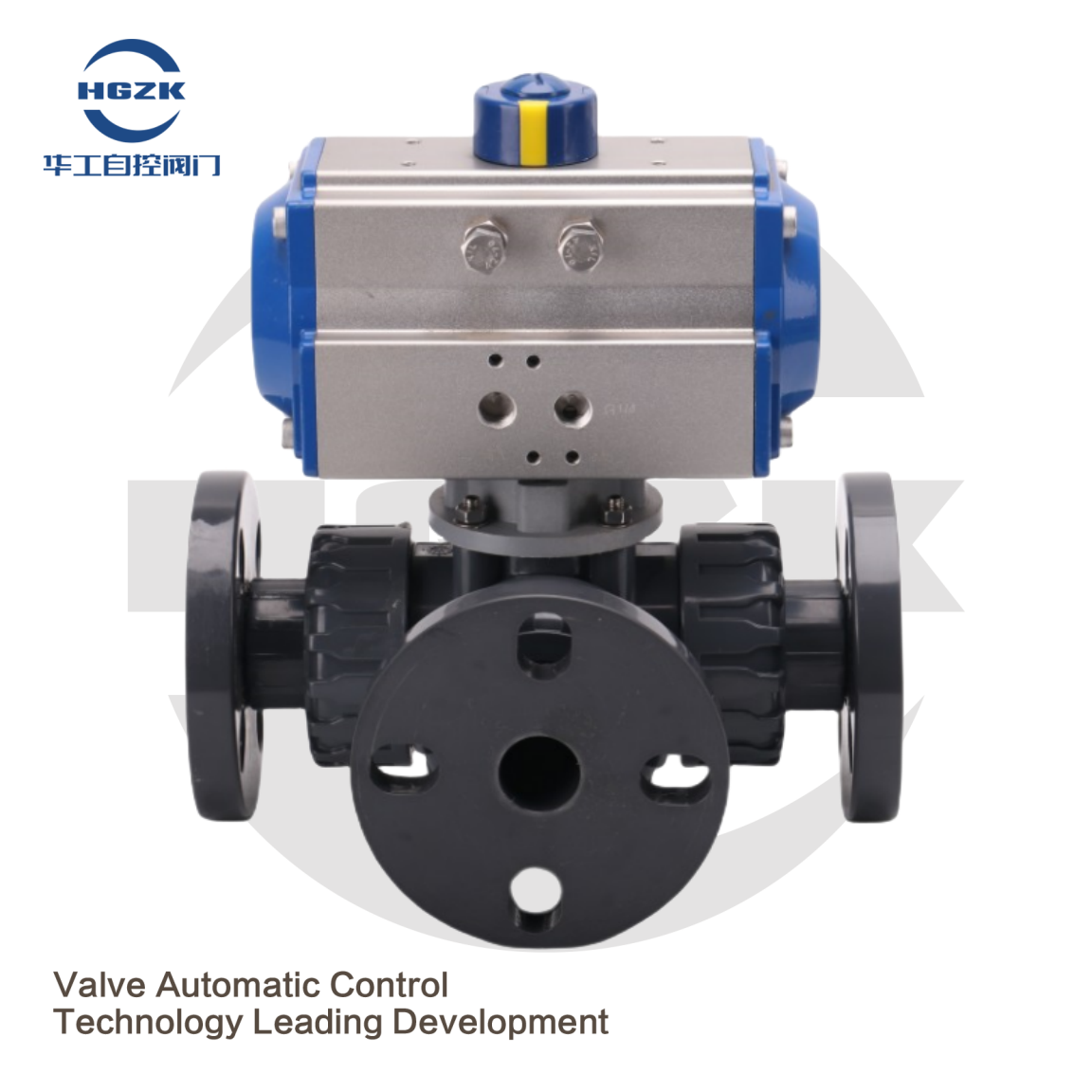 P3QV-2UUX Pneumatic Three-Way Flange Plastic Ball Valve