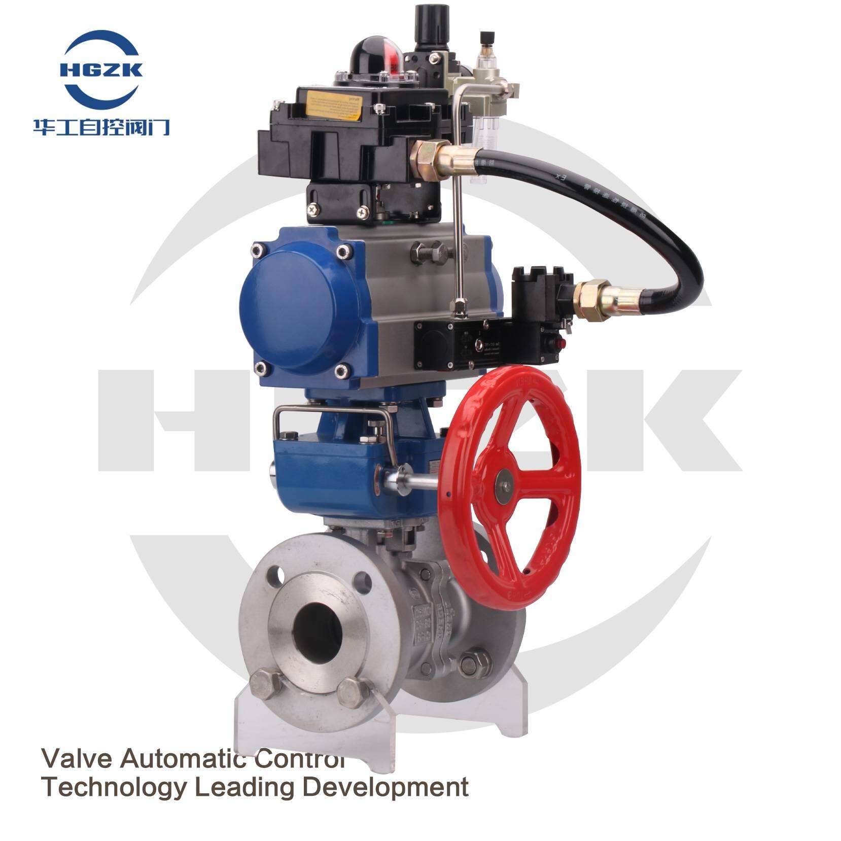 PQV-2PPF-3S Electric Control Air Open Stainless Steel Flange Ball Valve with Handwheel