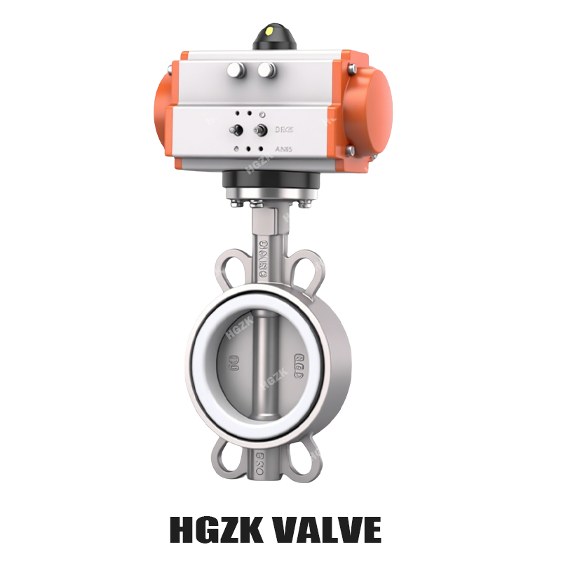 PDV-3PPF Pneumatic Wafer All Stainless Steel PTFE Butterfly Valve