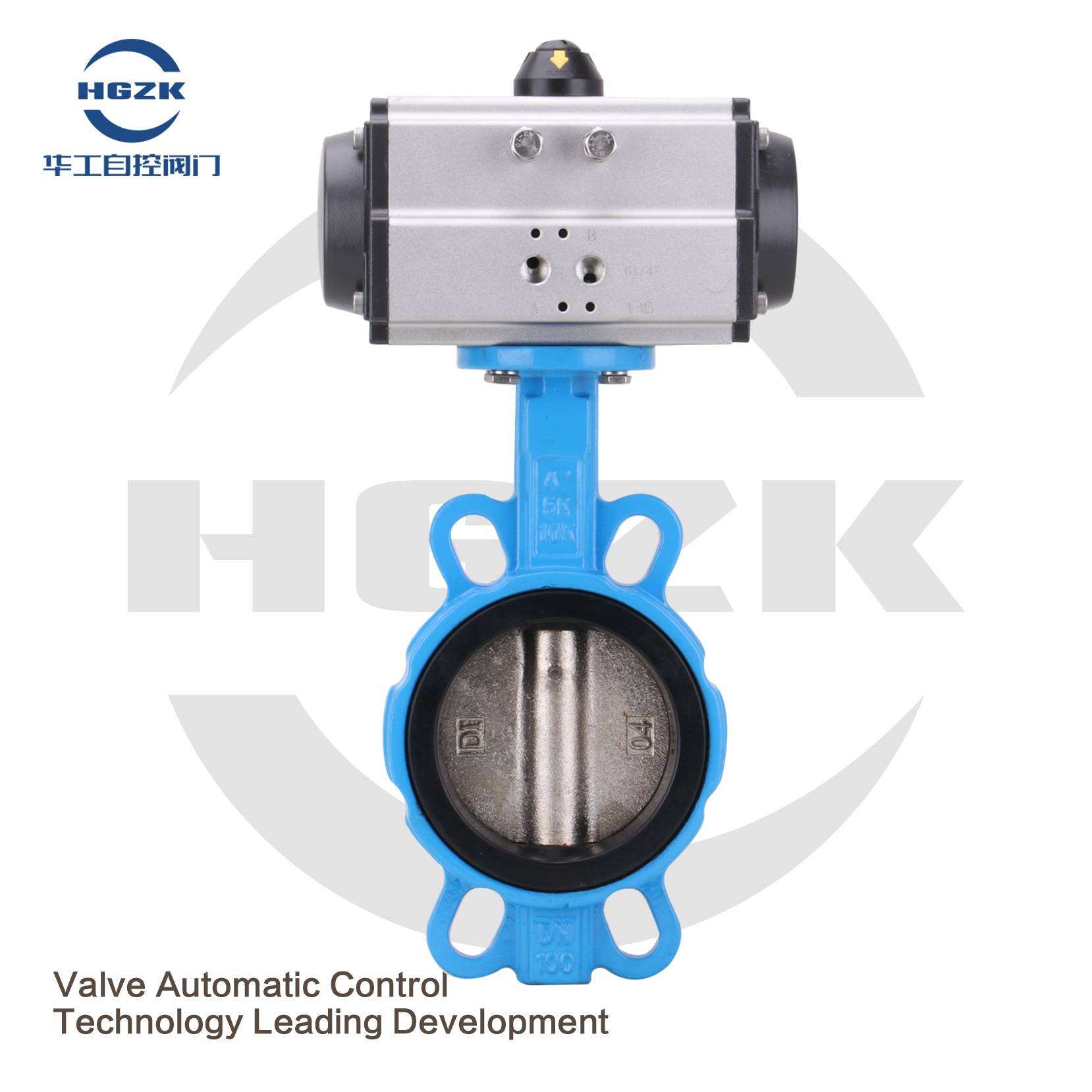 PDV-3QQX Pneumatic Rubber Ductile Plate Wafer Butterfly Valve