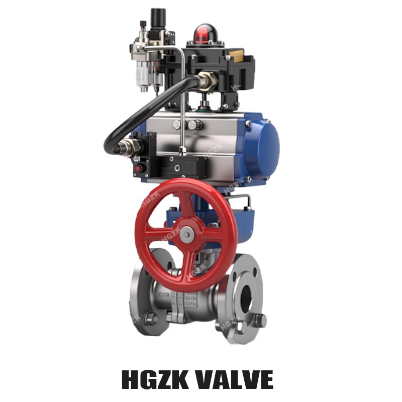 PQV-2PPF-3S Electric Control Air Open Stainless Steel Flange Ball Valve with Handwheel
