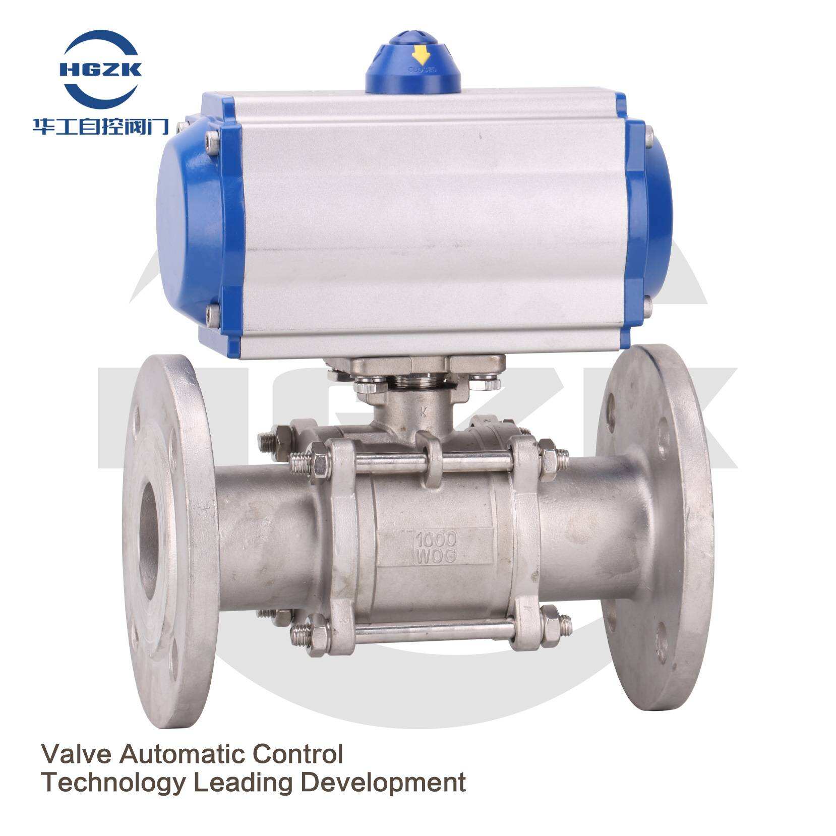 PQV-2PPX AT Pneumatic Stainless Steel Flange Three-piece Ball Valve