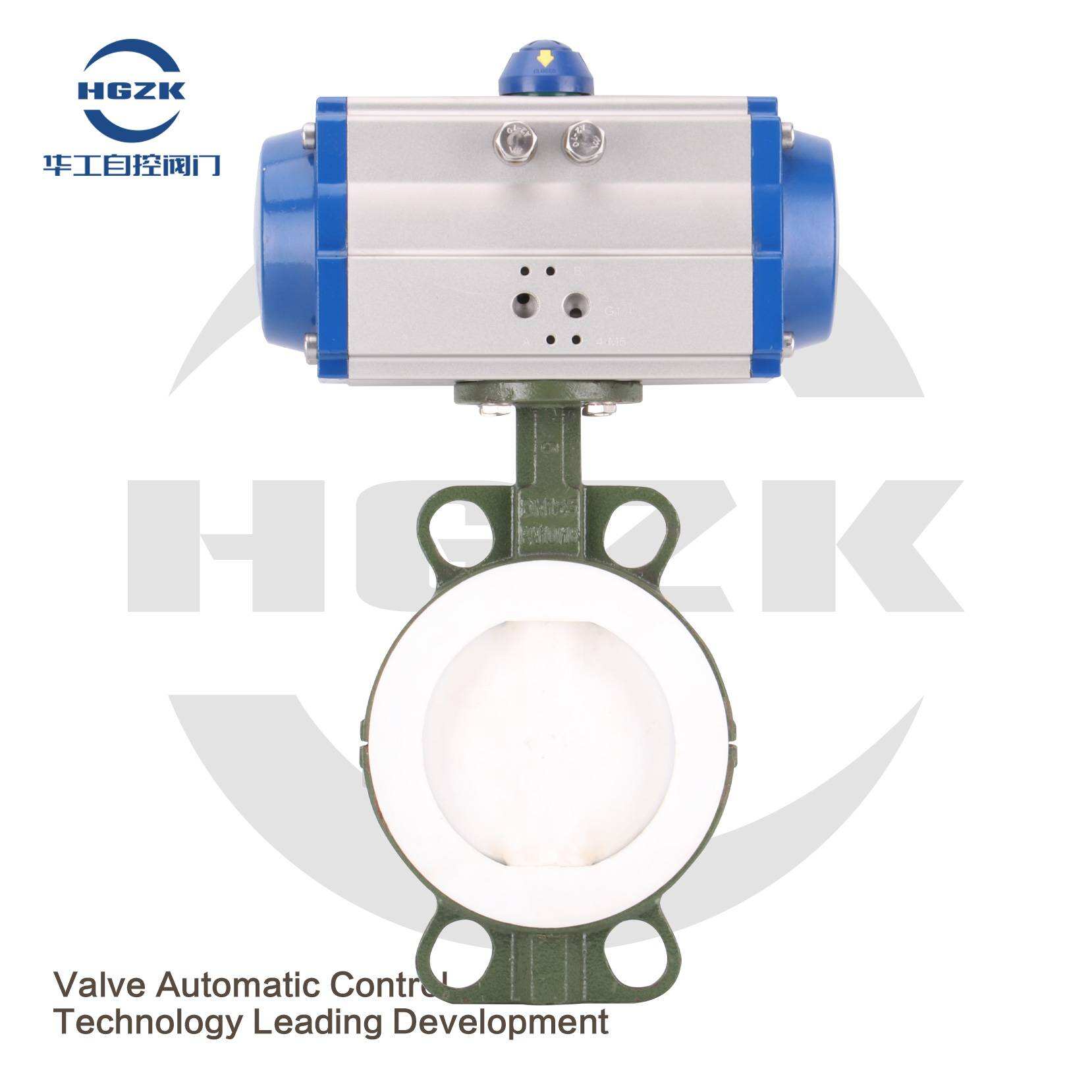 PDV-3QFF Pneumatic Fluorine Lined Butterfly Valve