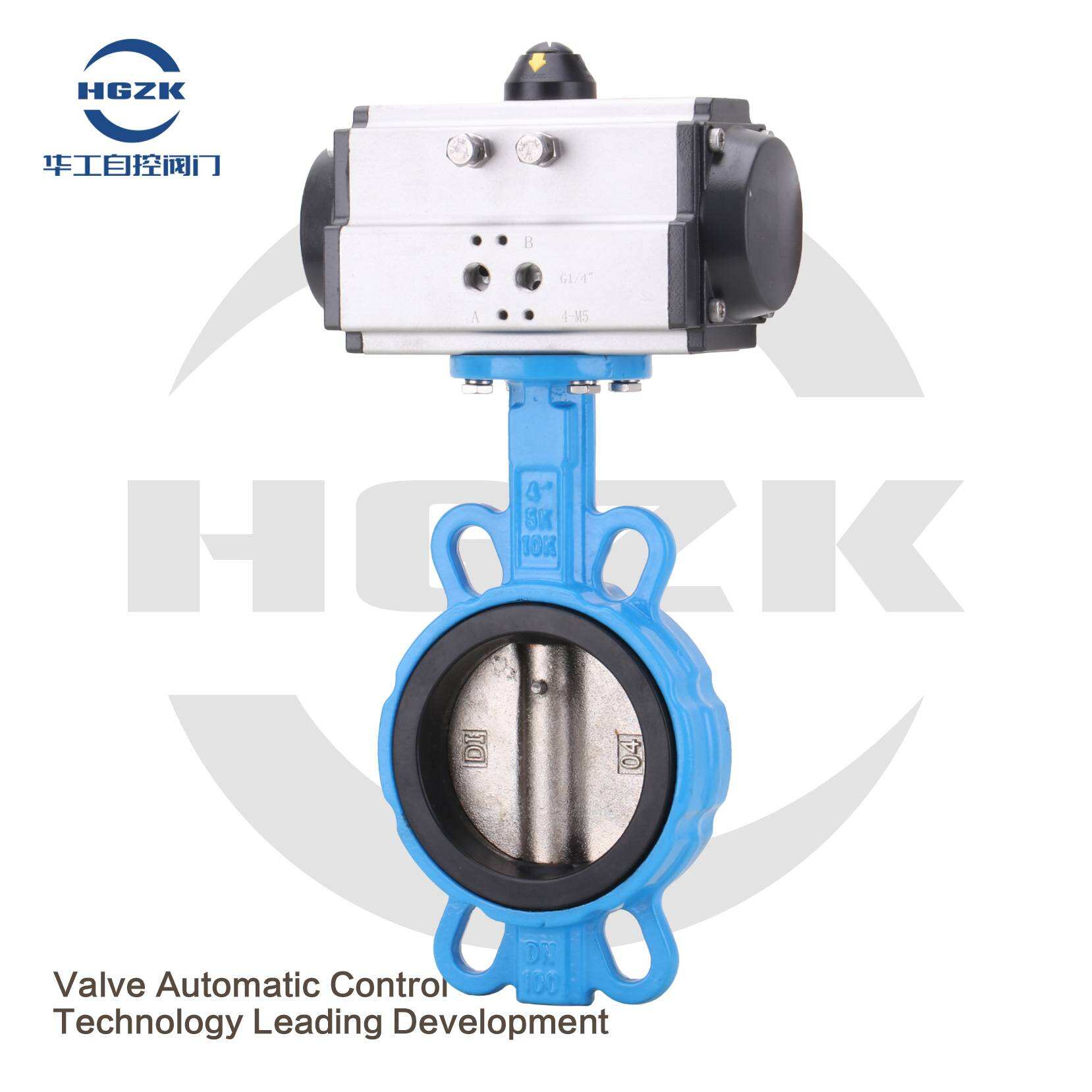 PDV-3QQX Pneumatic Rubber Ductile Plate Wafer Butterfly Valve