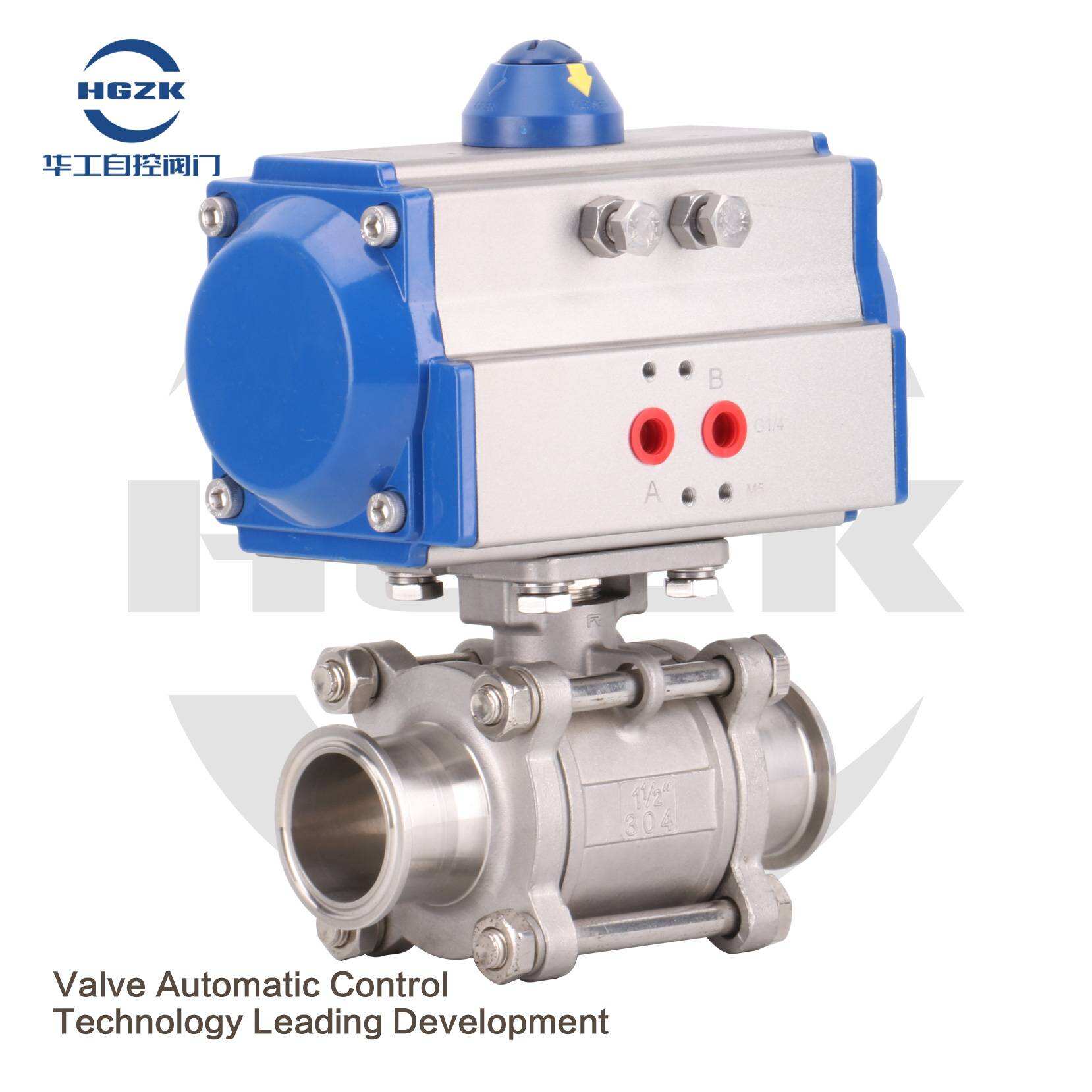 PQV-6PPF Pneumatic Three-piece Quick-install Ball Valve