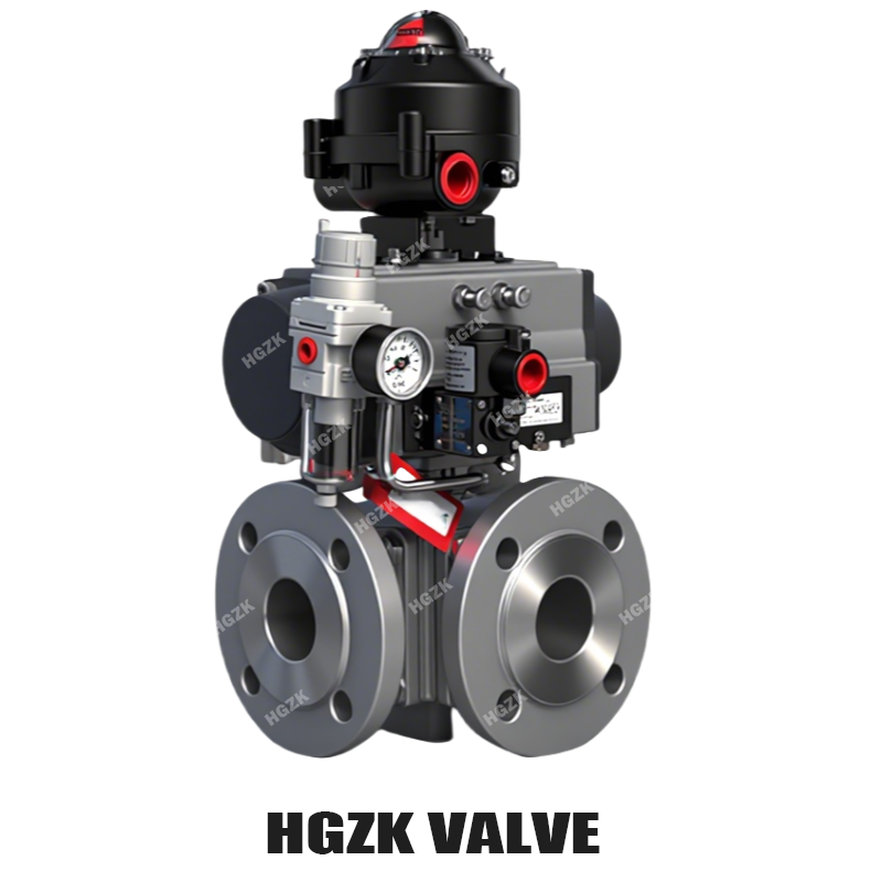 Pneumatic Multi Way Distribution Ball Valve