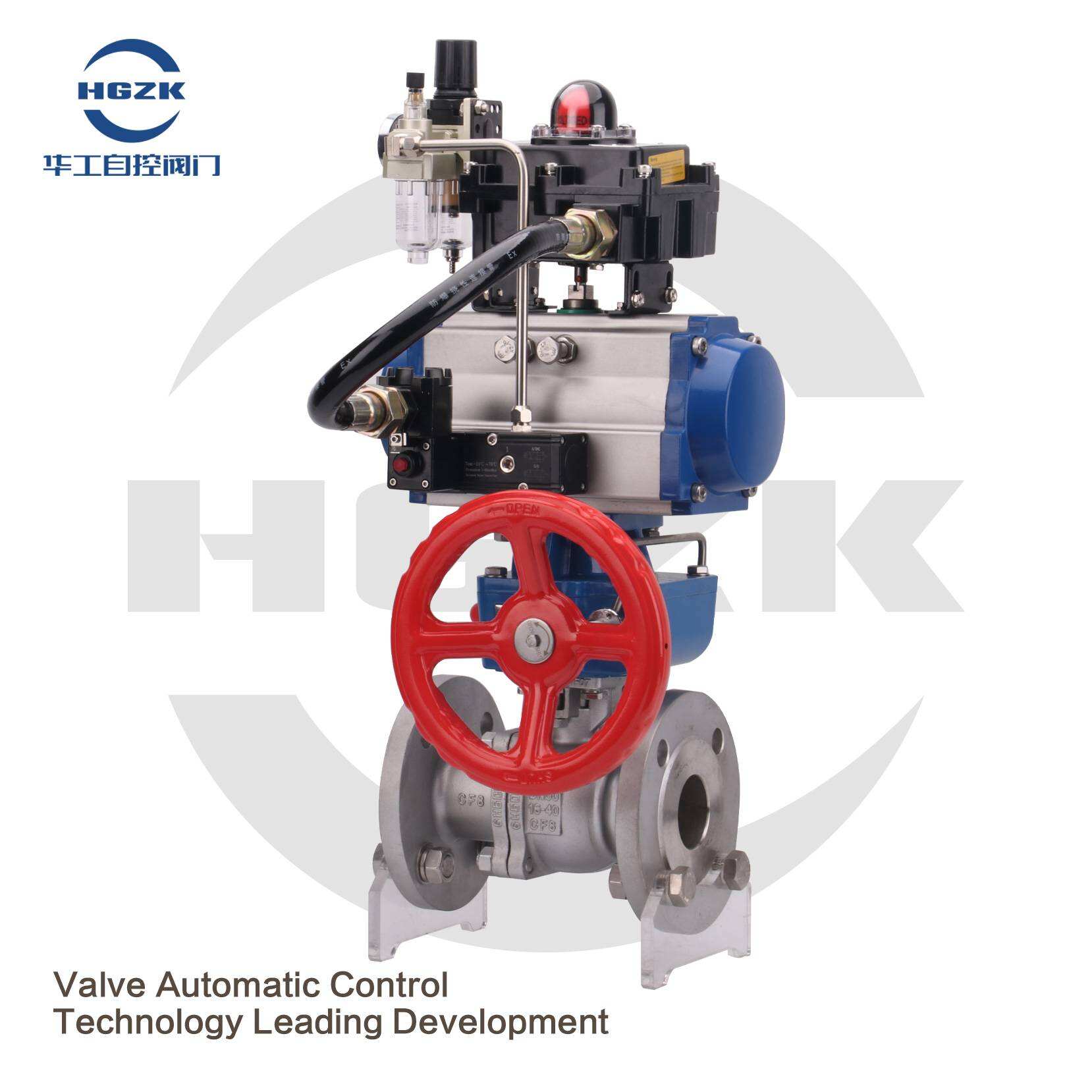 PQV-2PPF-3S Electric Control Air Open Stainless Steel Flange Ball Valve with Handwheel